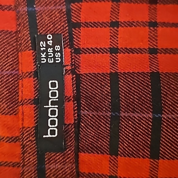 Oversized Red Check Flannel Shirt/Shacket - Picture 4 of 6